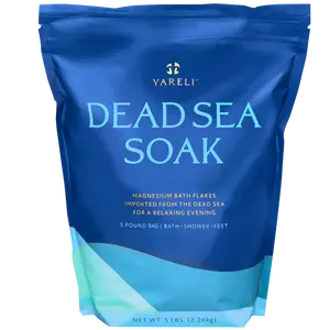 Yareli Magnesium Flakes, 5lb, Dead Sea Bath and Foot Soak, Alternative to Epsom Salt with Over 250,000mg of Magnesium Chloride Per Bag