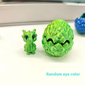 3D Printed Crystal Dinosaur Egg Set, Vibrant Gradient Colors, Detailed Scale Variations, Expressive Eyes, Ideal Desktop Display, Collectible Toy Gift, Cute Collectible Figurines