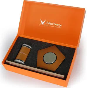 EdgeForge Rolling Knife Sharpener 5 angles Knife Sharpening Kit with Leather Strop and Two Extra Diamond & Stainless Steel Disc Rolling Knife Sharpener Kit Offers (12,15,17,19,22°) for Straight Edge Kitchen Traditional Blade