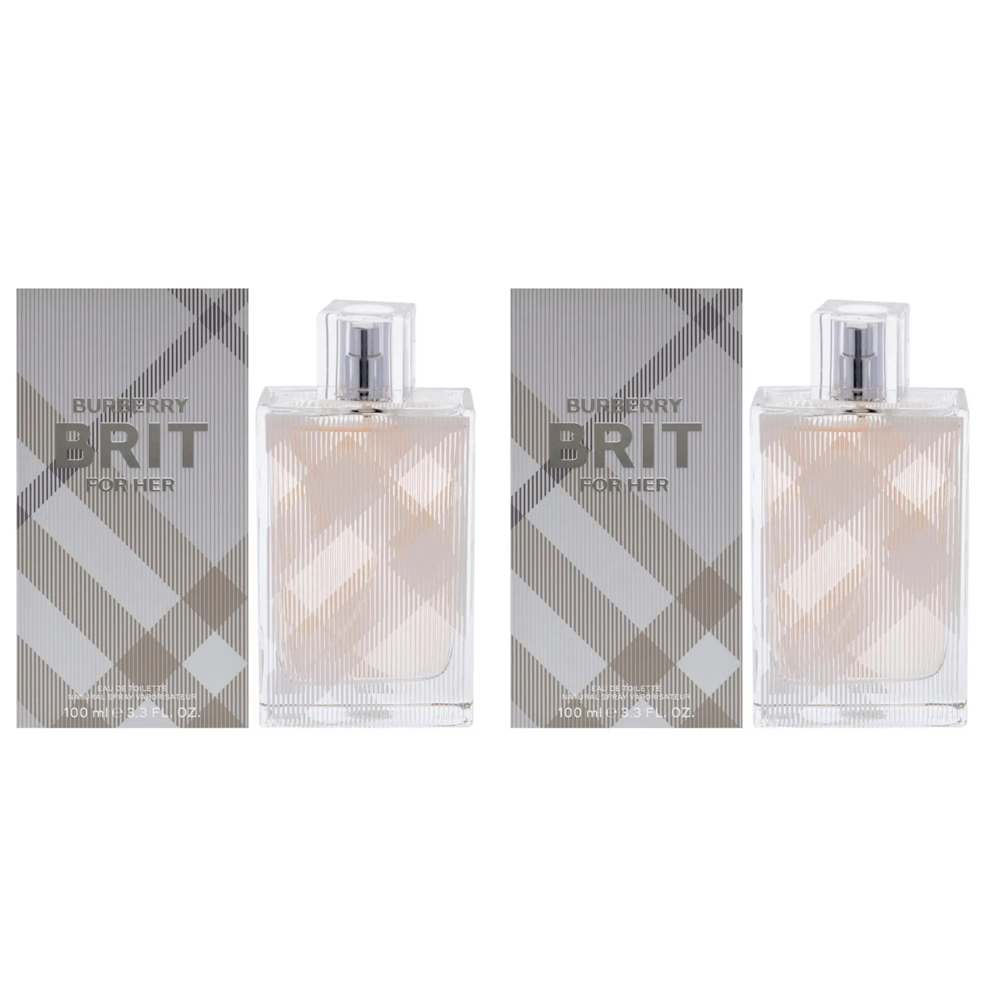 BURBERRY Brit Fresh Bottled Spray Unisex Fragrance - Women's 3.3 fl oz Eau de Toilette, Classic Charm, Everyday Wear, Pack of 2, Two Bottles