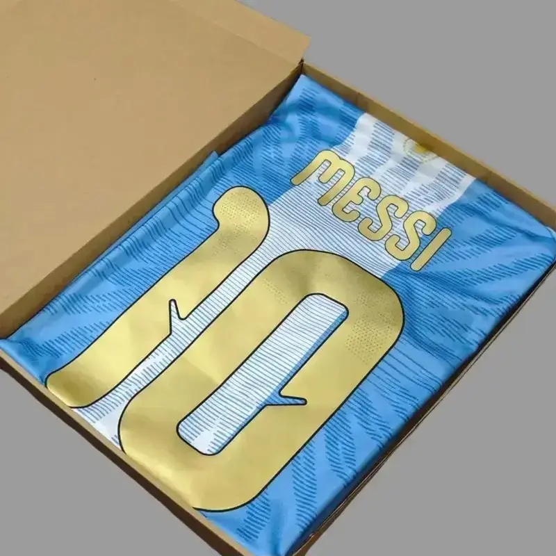 LAST DANCE MESSI NO.10 Men's Light Blue Soccer Jersey with White Vertical Stripe and Gold Trim on Sleeves #SOCCER 8B