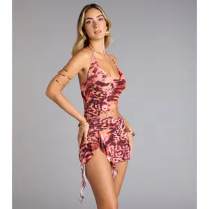 Untamed Glow Leopard Mesh Mini Dress