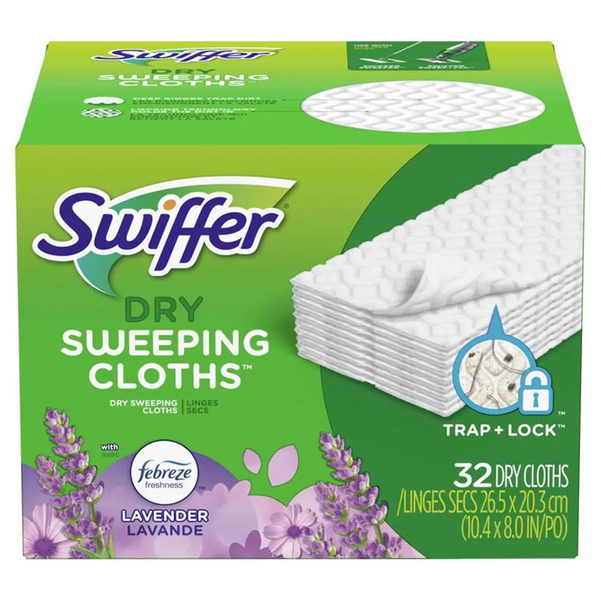 SWIFFER Sweeper Dry Mop Refill Cloths - Thick Textured Polyester Blend, Deep Ridges for Dirt Removal, Multi-Floor Compatible (Vinyl, Hardwood), Home Care Mopping Essential - 32-Pack, Mopping Must Haves
