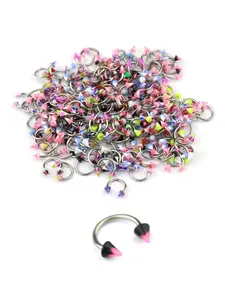 10/15/20pcs Multicolor Stainless Steel Nose Rings Hoops Nose Piercing Hoop (random Color) Durable & Stylish Jewelry Accessory