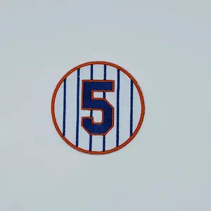David Wright #5 Baseball Mets Embroidered Iron-on Round Patch - 2.5"