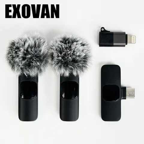 Wireless mini Microphone for iPhone/Smartphone, 2 Mini Lapel Microphones with Clearer Audio for Video Recording, Interview, Vlog，Noise Reduction Device Noise Cancellation Stereo Wireless vlogging  tools handheld high quality audio