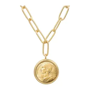American Coin French Goldtone Paper Clip Necklace