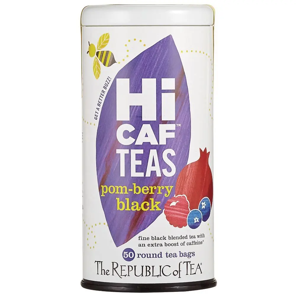 The Republic of Tea HiCAF Pom-Berry Black Tea, High Caffeine Pomegranate Blueberry Tea (50 Tea Bags)