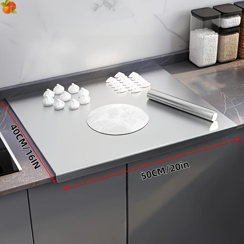 304 stainless steel  Stainless Steel Cutting Board, Suitable For Baking And Kneading Dough. A Must-have For A Safe Kitchen. High-temperature Barbecue Board For Breakfast Plates. Made Of High-quality 304 Stainless Steel, Thicken To 0.06 Inches