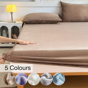 Luxury Velvet Bedding Set, Soft Plush Sheet & Pillowcases, Deep Pocket Up to 15 Inches, Full Size, Breathable Comforter Cover Kit