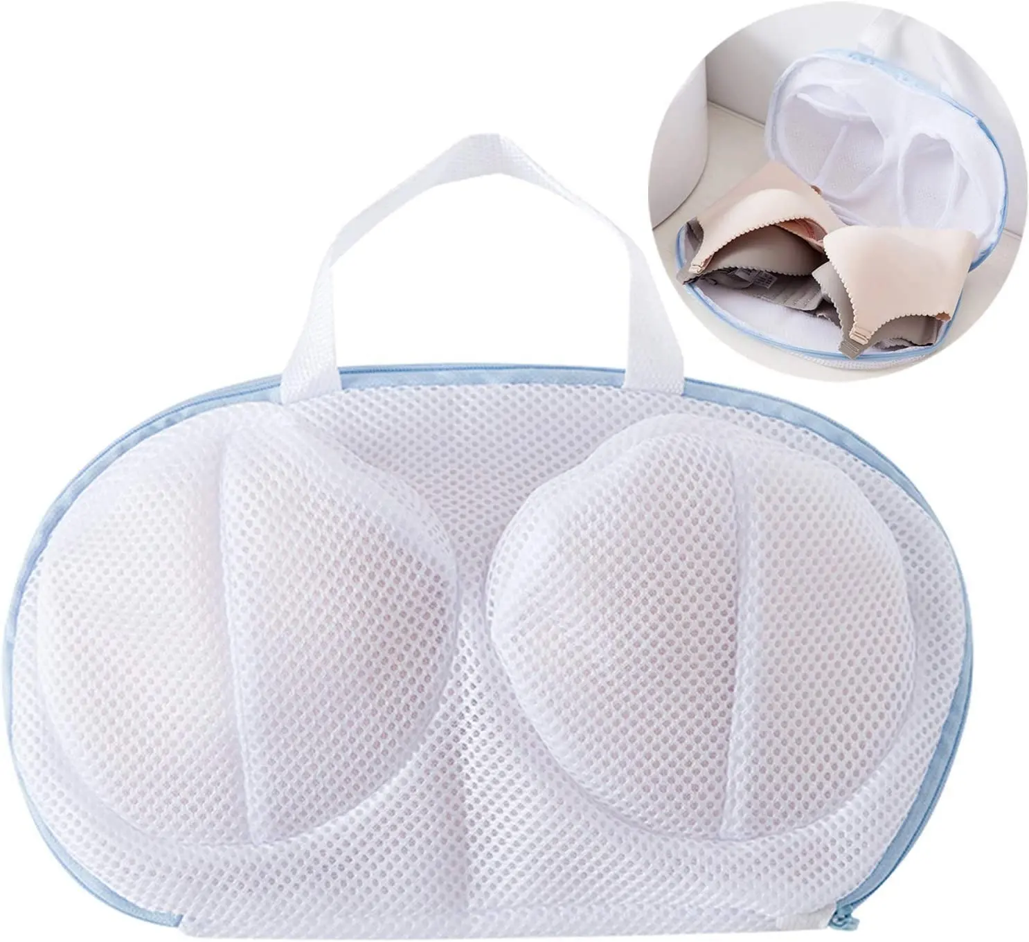 Bra Laundry Bag with Support Frame – Protective Washing Bag for Bras & Underwear, Mesh Zipper Wash Organizer, 1PC