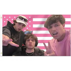 Decorative 2x3 Ft Sturniolo Triplets Flag Decor Tapestry Double Stitched with 2 Brass Grommets for Indoor Outdoor College Dorm Room Decoration