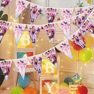 Huntress Theme Party Decor Set, Pull Flags, Hanging Banners, Triangle Flags, Christmas Party Supplies, Atmosphere Maker, Back-To-School Decoration, Decorative Banner
