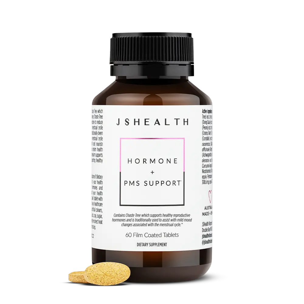 JSHealth Hormone + PMS Support Formula - Chaste Tree, Dong Quai, B Vitamins & Magnesium for Cycle Relief & Hormonal Balance