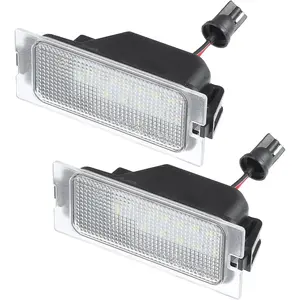 Car 6500K White LED License Plate Light Assembly No.7T4Z-13550-A 3528SMD for Ford Edge 07-14 for Ford Escape 08-12 ABS Clear (Set of 2)