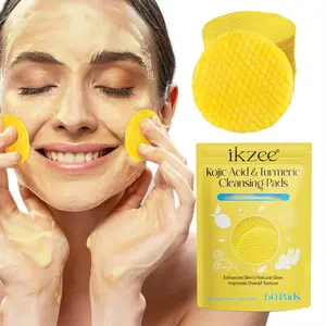 IKZEE Turmeric Koji Acid Cleansing Pads,Balance Skin Oil And Water,60 Pack