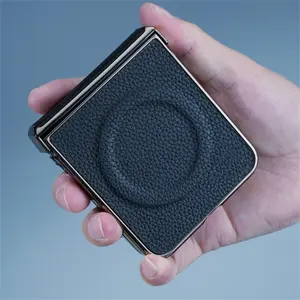 For Magsafe Slim Leather Case For Samsung Galaxy Z Flip 6 5 4 3 ZFlip4 Flip5 Flip6 Flip3 5G With Hinge Hard Shockproof PC Cover