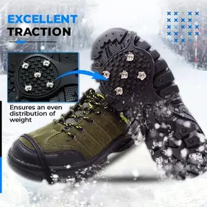 2026 Universal Non-Slip Gripper Spikes 5/8/10 Teeth Claw Anti-Slip Traction Cleats for Shoes Ice Snow Grips Hiking Walking Climbing Fishing Unisex Durable Thermoplastic Rubber