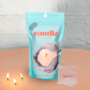 Sandle by Foton - Refillable Pearled Candle with 10oz Plant-Based Wax Pearls and 15 Wicks