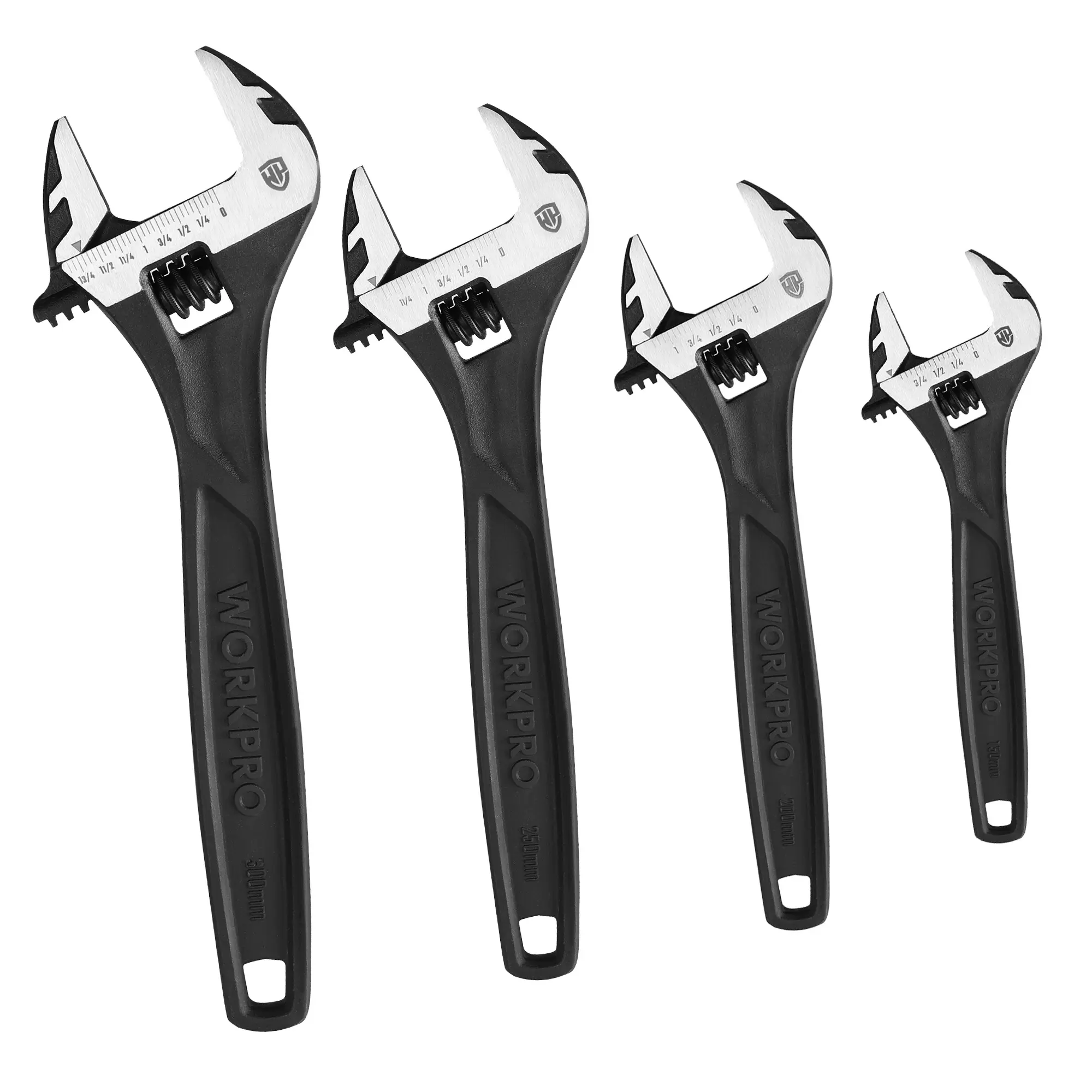 #blackfriday WORKPRO Adjustable Wrench, Forged, Heat Treated, Chrome-plated (6-inch, 8-inch, 10-inch, 12-inch)