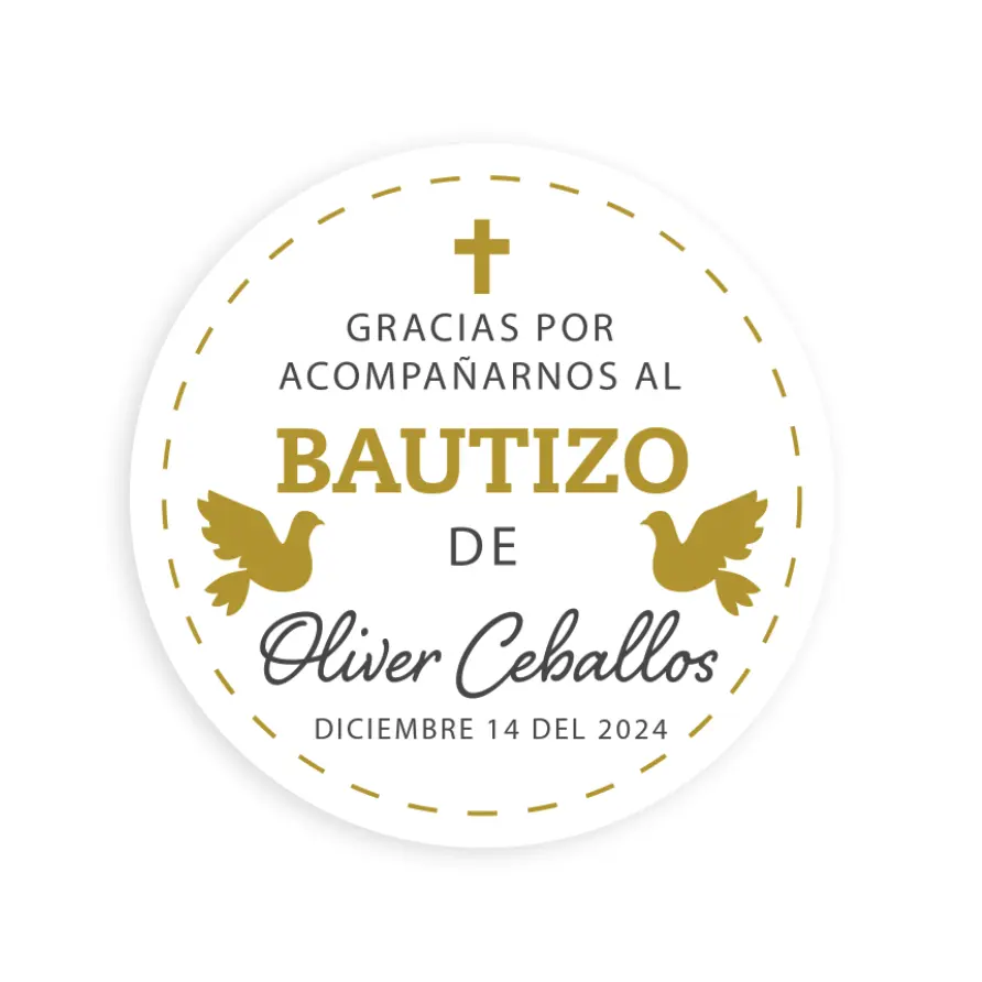 Bautizo Favor Stickers Waterproof 40ct High Quality Spanish Labels for Baptism Favors Mi Bautizo