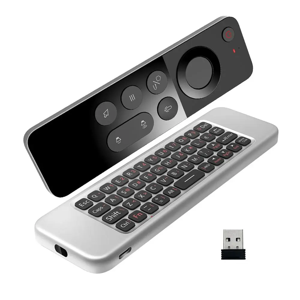 W3 Smart Remote Control Infrared 2.4g Wireless Voice Air Mouse Controller with USB Receiver and Keyboard, for Android TV Box Tablet Projector Accessories