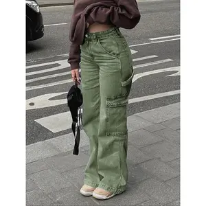 Teen Girls' Cargo Pants, Trendy Casual Style, Comfortable Non-Elastic Design, Perfect for Daily Wear & Outdoor Adventures