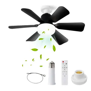 Remote Control Fan Light Strip, Small Ceiling Fan with Lamp, Adjustable 3 Color LED Bulb Fan, Easy Install Twist-In E27 Base