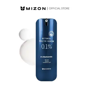MIZON Retinol Youth Serum (0.1%) – Beginner-Friendly Retinol with Peptides, Bakuchiol & Niacinamide | Anti-Aging & Fine Line Treatment (0.1 oz)