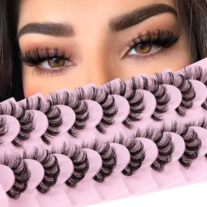 9 pairs of false eyelashes, Volumized false eyelashes, transparent stem eyelashes, natural eyelashes, explosive Russian striped D-roll eyelashes, extended striped eyelashes, Eyelash Extension