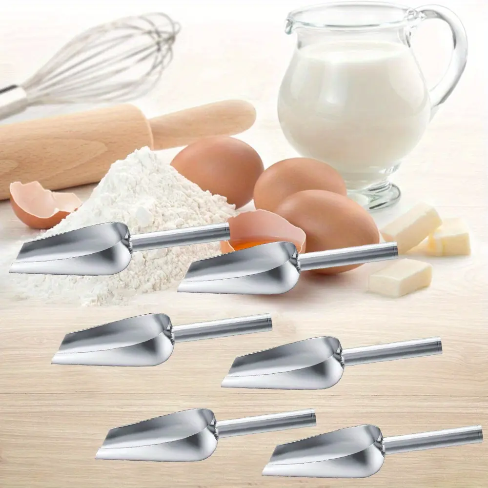6PCS Stainless Steel Mini Ice Scoops - 6oz Multi-Purpose Kitchen & Bar Tools for Ice, Sugar,Flour, Dried Fruits- Durable, Rust-Proof Easy to Clean Utensils Coffee gadgets supplies