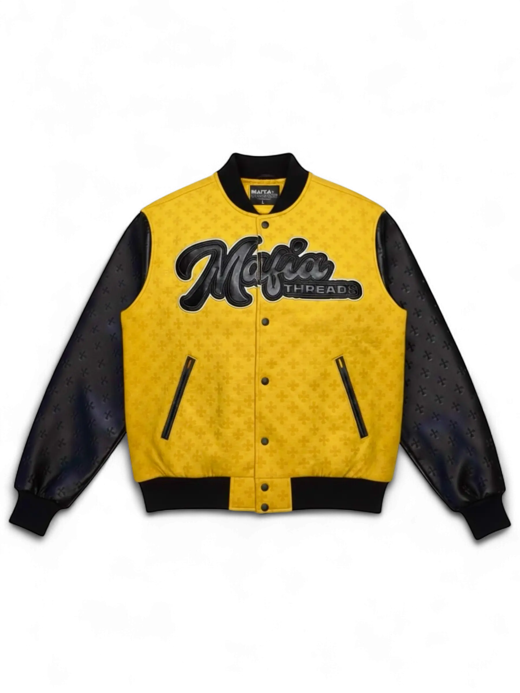 Mafia Chicago UNI Gold OG Varsity Jacket – Black & Gold, Vegan Leather, Premium Embroidery  Cotton