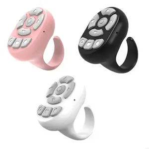 Mobile Phone Mini Remoter BT-Compatible Wireless Camera Shutter Selfie Button for TikTok Scrolling Ring for Phone, Phone Accessory, Selfie Accessories