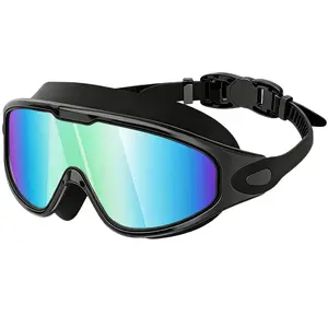 Wide-Angle Swim Goggles, Anti-Leak Anti-Fog, UV Protection, 180° Clear Vision, Pool Glasses, Comfortable Fit, Durable Design, Adults & Teens