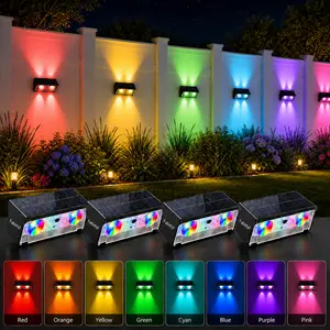 FabStyl Solar Up & Down Wall Fence RGB LED Lights, Solar Mood Decorative Lights, 5 Lighting Modes, Waterproof for Outdoor Use, Suitable for Wall, Fence, Yard, Pool, Railing, Patio, Porch, Garden. Perfect for holiday decorations