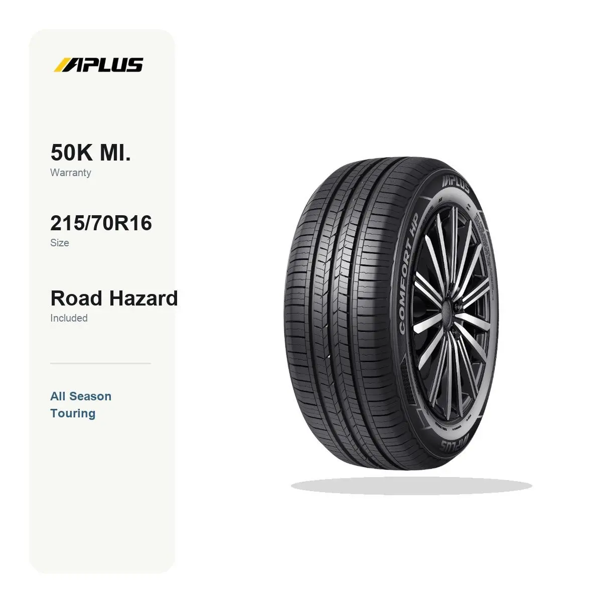 APLUS COMFORT HP 215/70R16 100H | All Season Tire, Touring, SL Load Range, 50K Mile Warranty, Road Hazard, Fits select Honda CR-V, Toyota RAV4 & more, For Sedan/Crossover/SUV