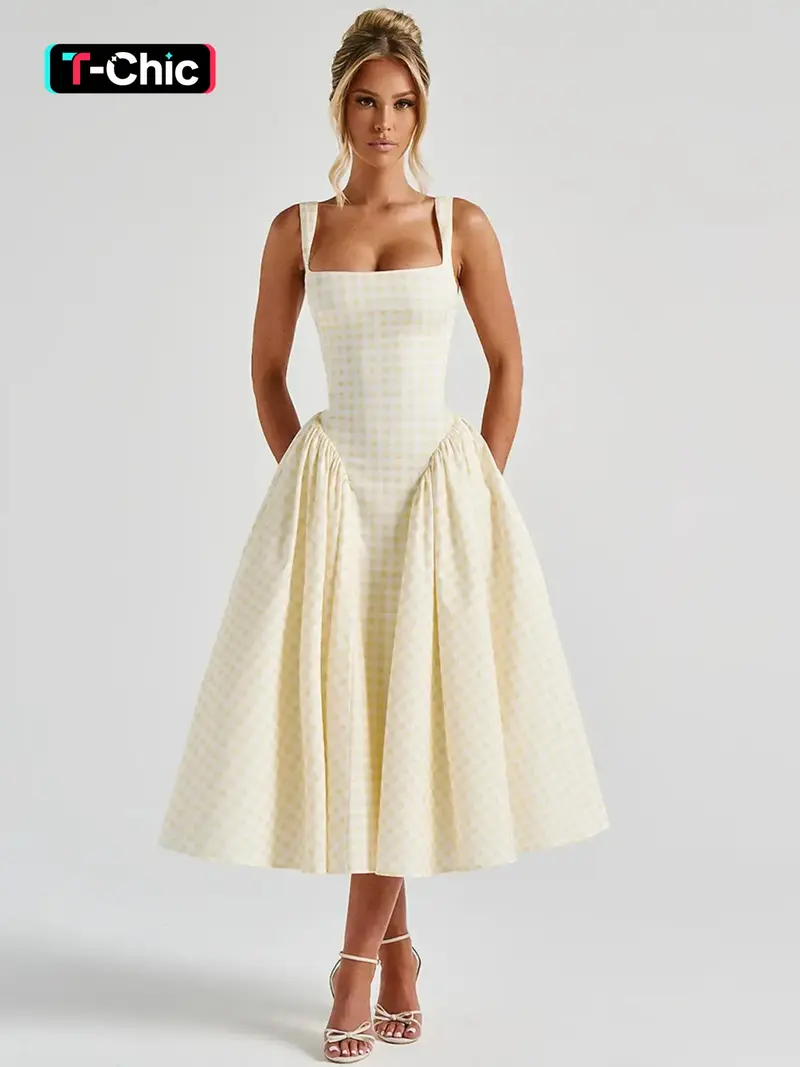 House of cbGeorgiana Strapless Stretch Cotton Fit Flare Dress - TikTok Shop