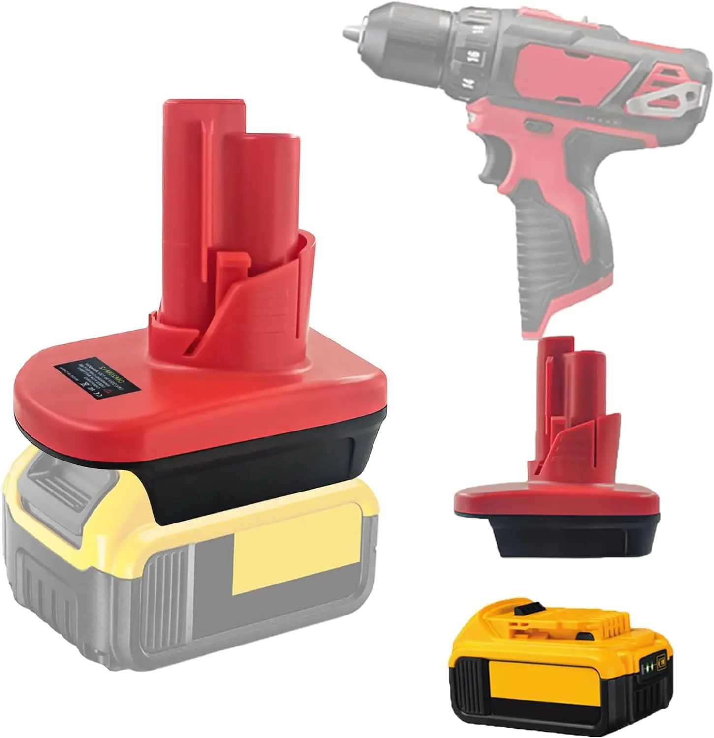 for Milwaukee M12 Battery Adapter, for Dewalt 20V 18V DCB200 Battery Convert to for Milwaukee 12V M12 Battery, Adapter for Milwaukee M12 12V Power Tool, for Dewalt to M12 Battery Adapter
