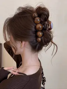 Elegant Pearl Design Large Acrylic Hair Claw, Hair Clip, Durable & Stylish Hair Accessory for Women, Perfect for Work, Parties, and Daily Use