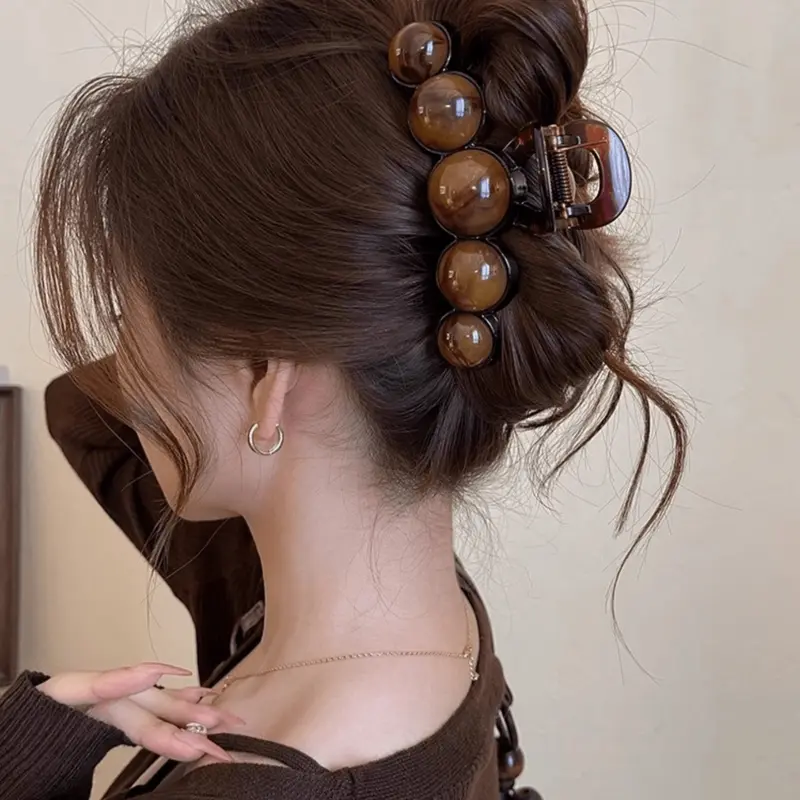 Elegant Pearl Design Large Hair Claw, Durable & Stylish Hair Accessory for Women, Perfect for Work, Parties, and Daily Use, Decorative Hair Accessories
