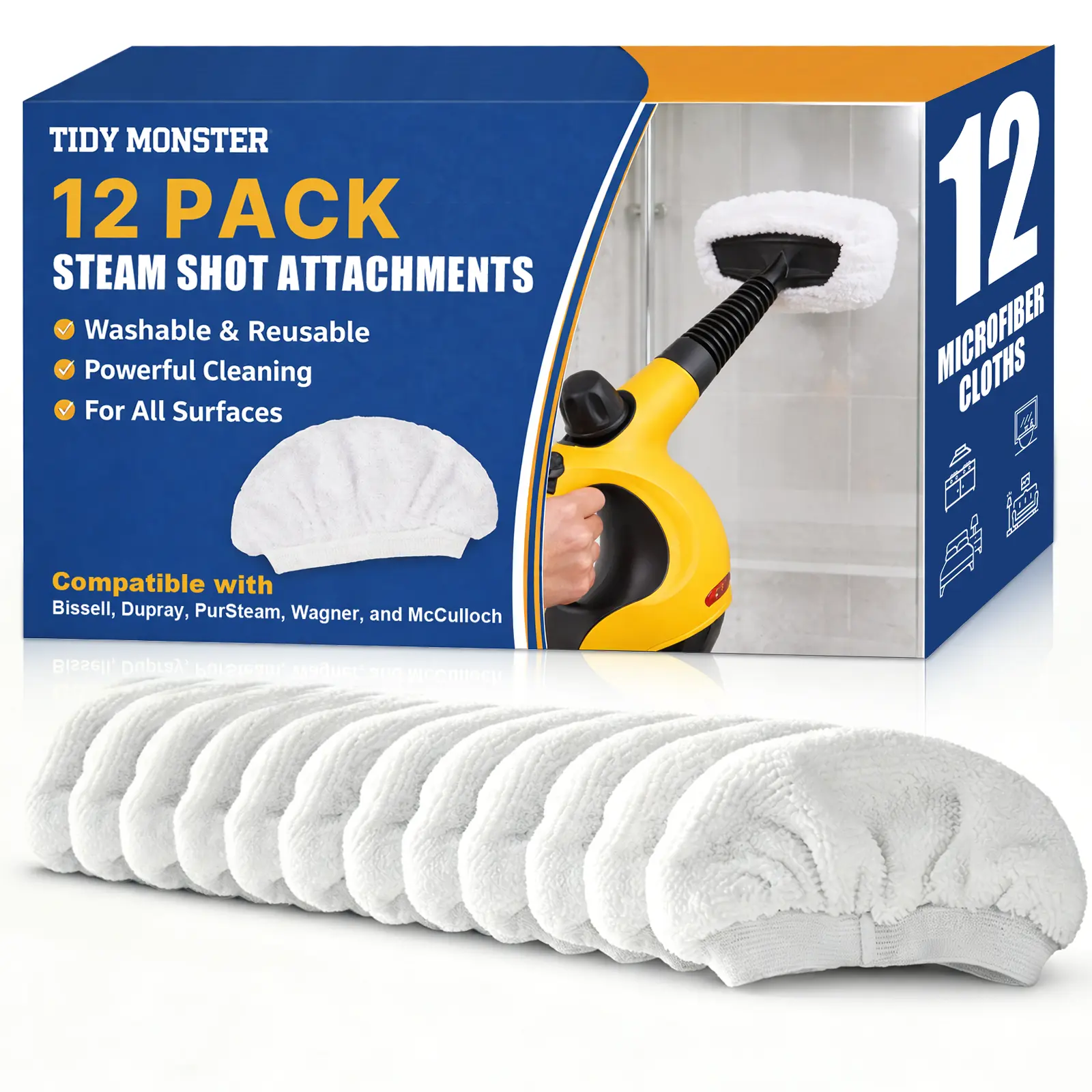 Universal Microfiber Cloths for Handheld Steam Cleaner For Bissell Pursteam Wagner Spraytech Reusable Washable Steam Cloth Accessories