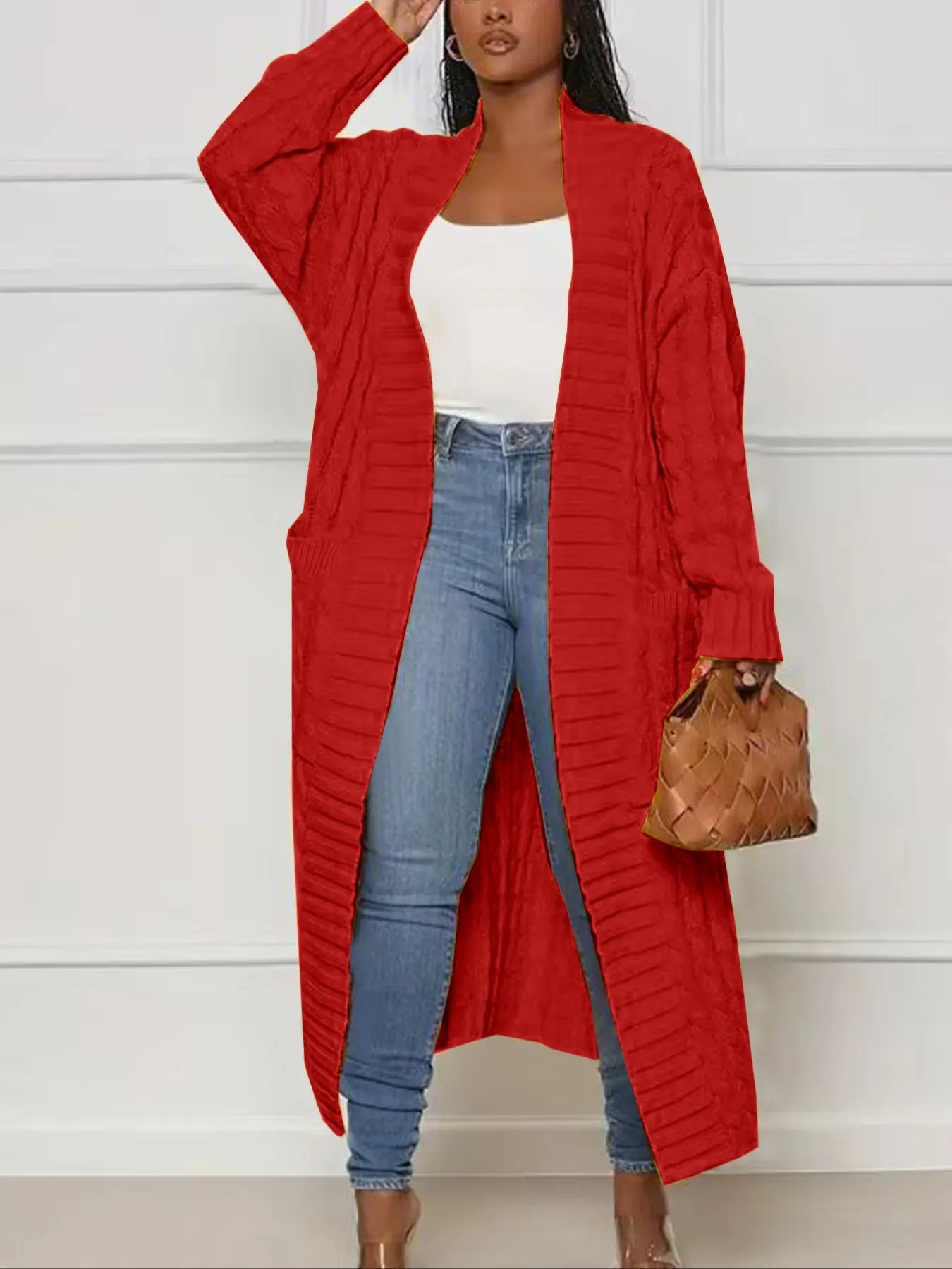 Women's Oversized Long Cardigan Sweater Coat with Pockets, Loose Fit Baggy Casual Long Sleeve Knitwear for Fall & Winter, Ladies Fashion Outerwear, Outfits, Womenswear
