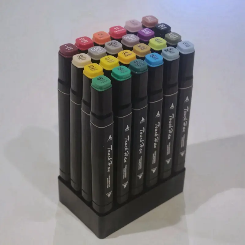Touch Set of 24 Dual Tip Markers Vibrant Colors for Artistic Expression Versatile Use with Base Ideal for Coloring