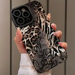 Fashion Leopard Print Phone Case, Shockproof Phone Protective Cover, Phone Accessory Compatible with iPhone 16 15 14 13 12 11 Plus Pro Max, Casing, Shockproof Protector