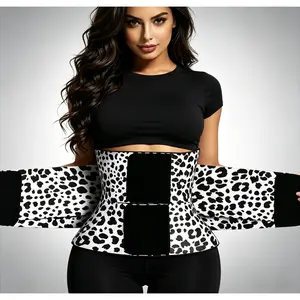 Triple Wrap Leopard Print Workout Waist Trainer Belt for Women & Men Tummy Control Cincher Shapewear with Resilient Fabric & 3-Belt Design Lumbar Support - Womenswear
