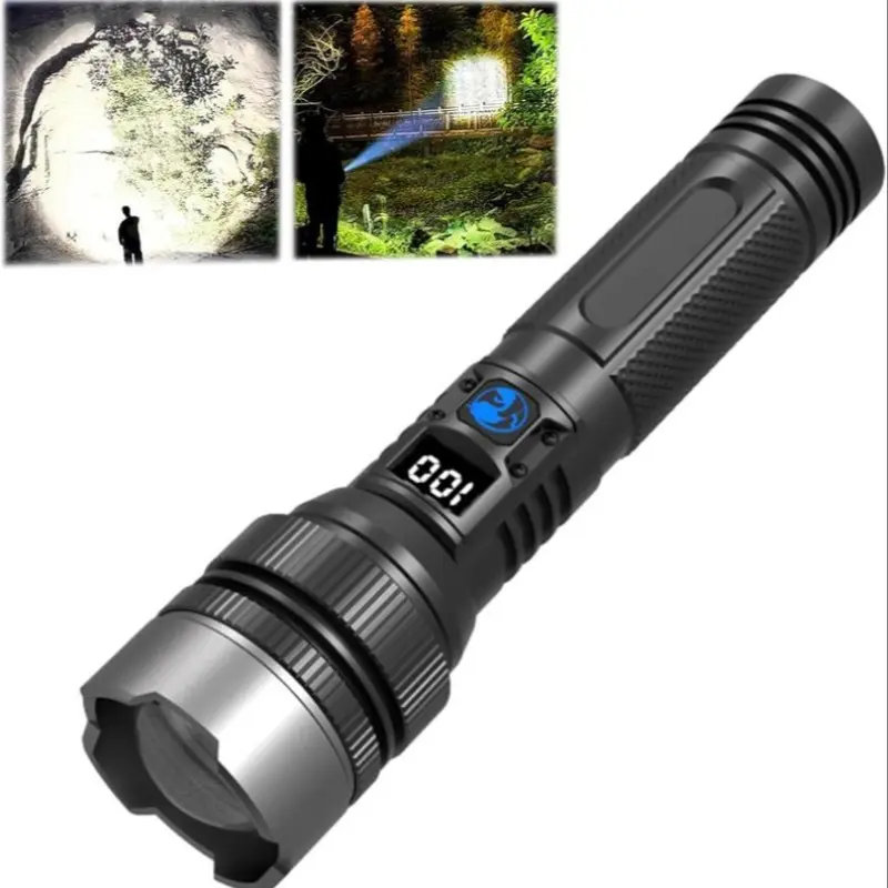 2-in-1 Power Bank Flashlight, Rechargeable Flashlights High Lumens, Multifunctional Flashlight, LED, High Lumens, USB Rechargeable, Zoomable, Long-Lasting Battery, for Camping, Emergencies, Father's Day Gift for Outdoor Lovers