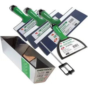 USG  Pro Series Blue Steel Drywall Taping Knife with Matrix Style Handle (4-Piece w/12" Mud Pan)