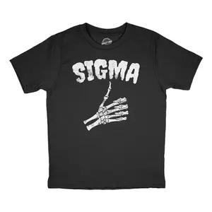 Youth Funny T Shirts Sigma Sarcastic Halloween Graphic Novelty Tee For Kids Funny T Shirts Halloween Tops for Kid Novelty Tees for Kids Black -
