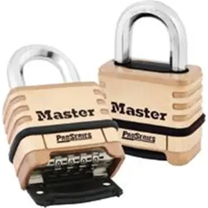 Master Lock 470-1177D Boxed Proseries Brass Resettable Combination Lock with Standard Shackle- Master Lock Proseries Brass Resettable Combination Lock with Standard Shackle Boxed, Industrial, Hardware, Brass Body