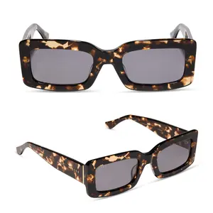 DIFF Indy Espresso Tortoise Womens Sunglasses With Grey Lenses - Low profile Rectangle Sophisticated Silhouette